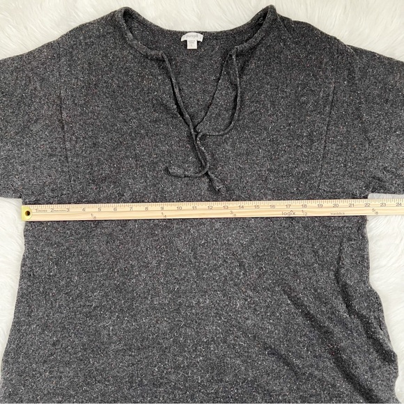 J. Jill Women’s Gray Tie Neck Sweater 3/4 Sleeve Sz L - Picture 9 of 11